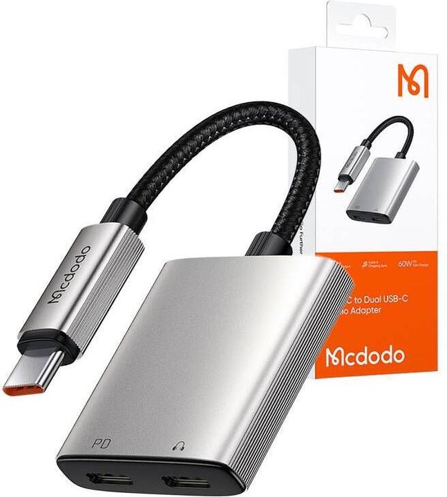 Actual product image Mcdodo 2in1 Audio Adapter CA-5570 2in1 USB-C to 2x USB-C