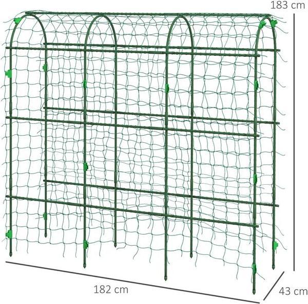Produktbild Swisshandel24 Rankgitter, verstellbares Spalier, mit Netz, für Garten, Balkon, Stahl, Grün, 43 x 182 x 183 cm (182 cm, 43 cm)