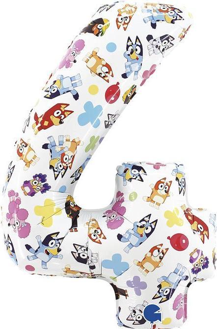 Produktbild Grabo Balloons XL Bluey Bingo Zahlen 4 Ballon