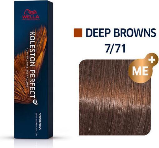 Produktbild Wella Koleston Perfect Me+ Deep Browns (7/71 mittelblond braun-irisierend 60ml)