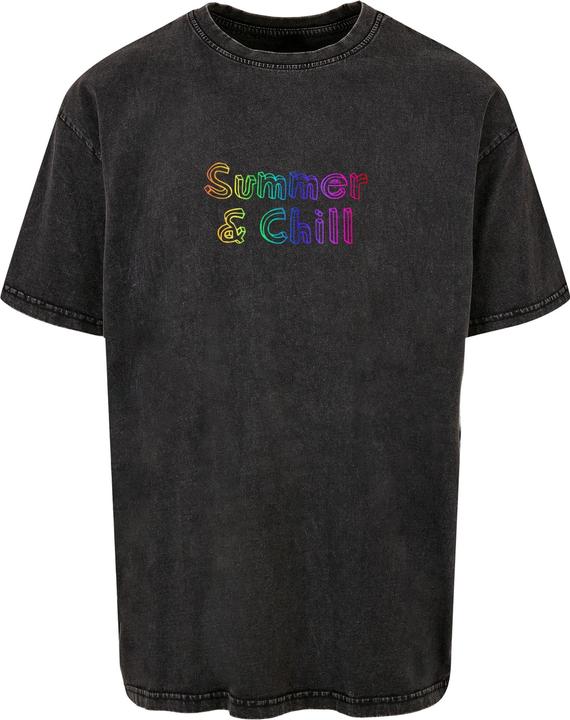 Merchcode Summer And Chill Rainbow Acid Washed Heavy Oversized Tee - 112843 (3XL)