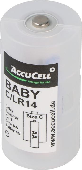 Produktbild AccuCell Universal Baby C Adapter für je 1x Mignon/AA auf Grösse Baby, C, LR14, FR14