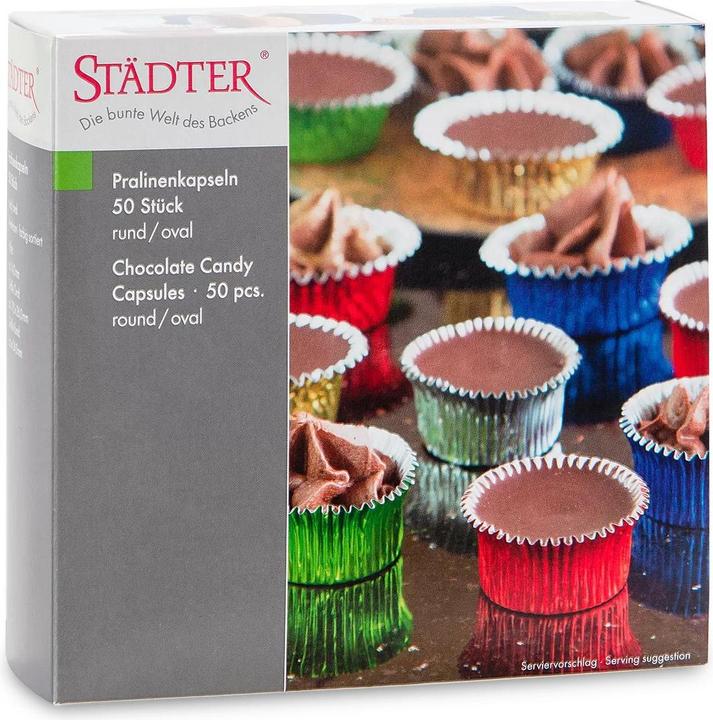 Produktbild Städter 50 Pralinenkapseln aus Aluminium, farblich assortiert (2.50 cm)