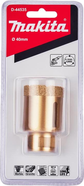 Image du produit Makita Couronne de forage creuse diamantée 40mm M14 (35 millimètres)