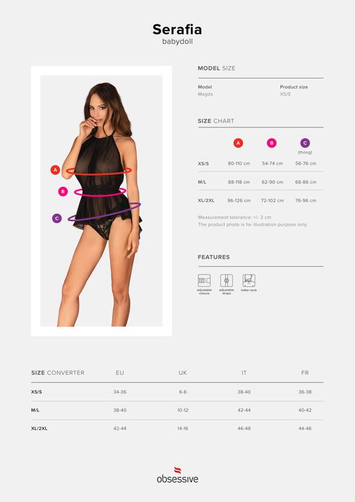 Image du produit Obsessive Serafia Babydoll & Tanga M/L (M/L)