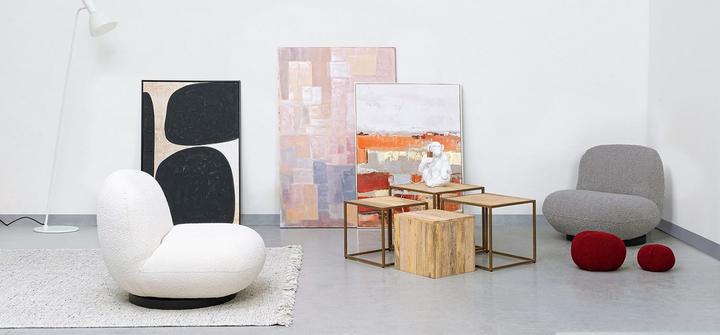Image du produit Bizzotto Fauteuil pivotant Margot blanc boucle