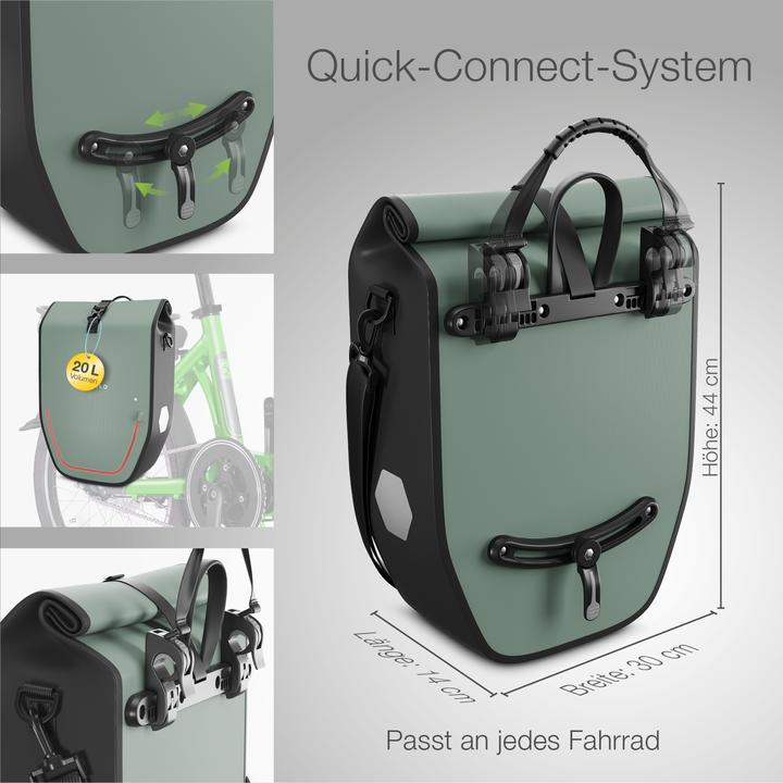 Actual product image Eloneo Waterproof panniers with LED (20 l, Luggage carrier bag)