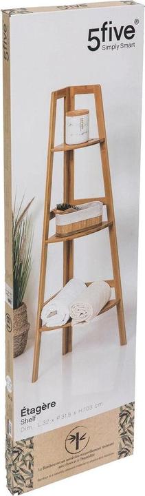 Actual product image 5Five Corner shelf with 3 levels - Bamboo