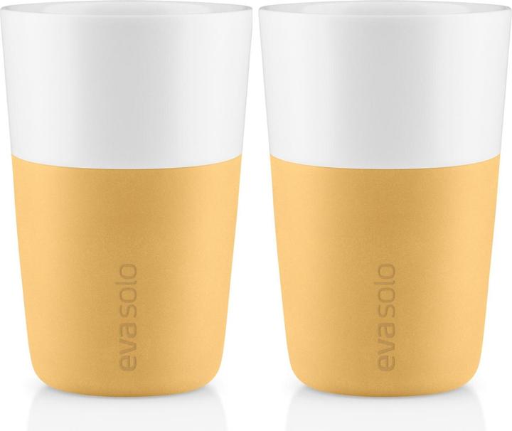 Eva Solo Latte Macchiato Becher 360 ml, 2 Stück, Gelb/Weiss (360 ml, 2 x)