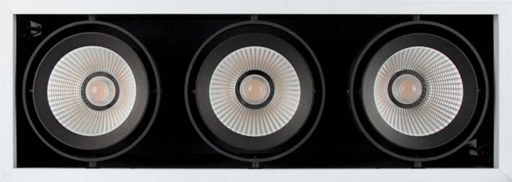 Produktbild Ledvance LED-Einbaustrahler schwenkbar dreiflammig Spot Multi 3X30W/4000K FL WT/BK 3X30W 4000K 3x2700lm 50...