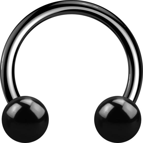 Immagine prodotto Star Piercing Micro Circular Barbell nero con due palline (senza ottone, Acciaio chirurgico 316L)