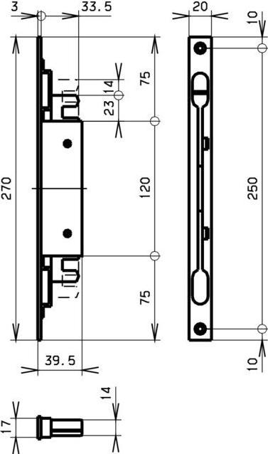Actual product image MSL Inlet lever edge latch 1808 (1 pcs.)