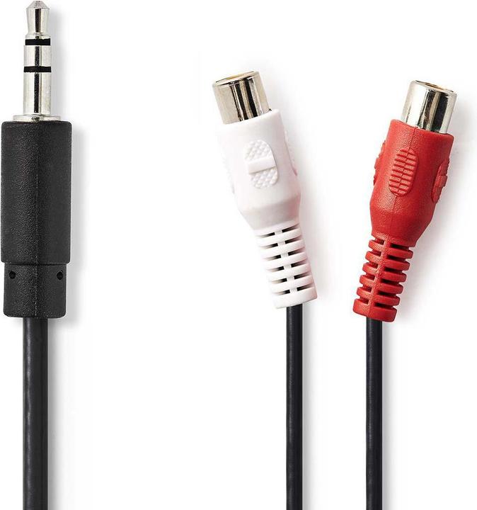 Image du produit Nedis Câble audio stéréo, 3,5 mm, 2X RCA femelles (0.20 m, RCA)