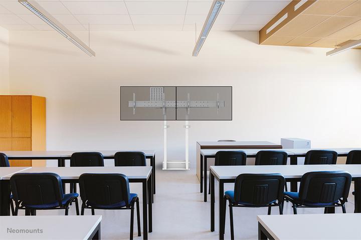 Image du produit Neomounts Support mural motorisé avec boîte de rangement de 10 cm et roues VESA 100x100 jusqu'à 800x600 (100", 110 kg)