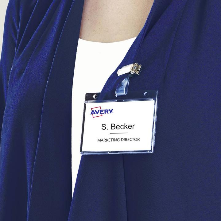 Actual product image Avery Dennison Name tag with clip, 90 x 60 mm