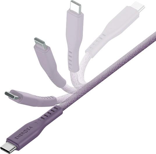 Actual product image Energea cable Flow USB-C - USB-C 1.5m fioletowy/purple 240W 5A PD Fast Charge (1.50 m, USB 3.2 Gen 1, 240 W)