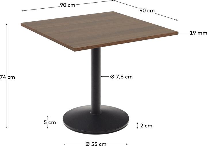 Produktbild Kave Home Esilda (90 x 90 x 74 cm)
