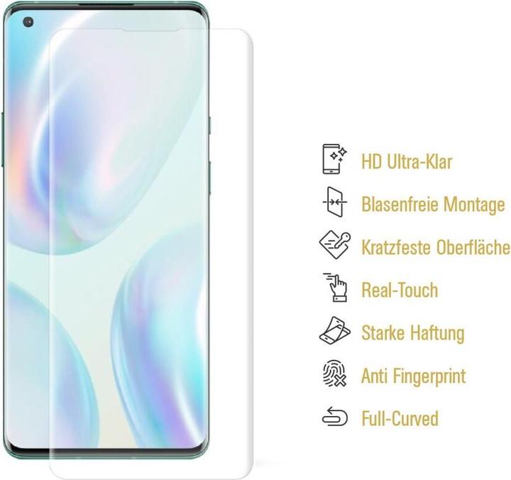 Produktbild Protectorking 6x Panzerfolie Anti-Shock Full Cover HD Klar (6 Stück, Oneplus 8)