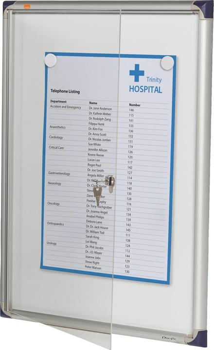 Actual product image Nobo Showcase extra flat with metal back panel