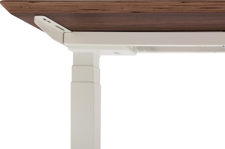 Image du produit Oakywood Standing Desk table en bois réglable en hauteur - En placage - Placage noyer / 140x70 / Blanc - (140 x 70 cm)
