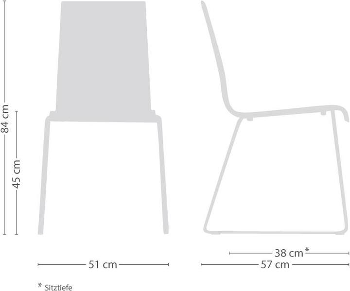 Actual product image Pedrali Kuadra stacking chair