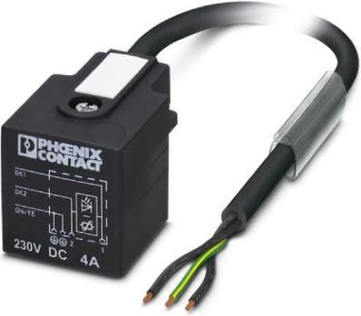 Produktbild Phoenix Contact Ventilstecker mit angespritzter Leitung 1400648 Schwarz SAC-3P-5,0-PUR/A-1L-V 230V Inhalt: 1 St.