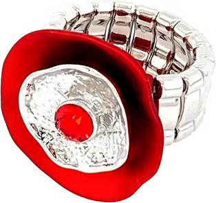 Immagine prodotto Signé Anello Signè da donna elastico in argento rodiato Taglia Unica Rosso No.20 (18, 19, 20, 21)