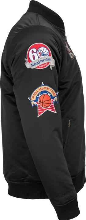 Produktbild Mitchell & Ness M&N Satin Bomber Jacke - PATCHES Philadelphia 76ers - M (M)