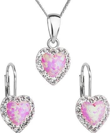 Evolution Group Jewelry heart set 39161.1 & light rose s.opal