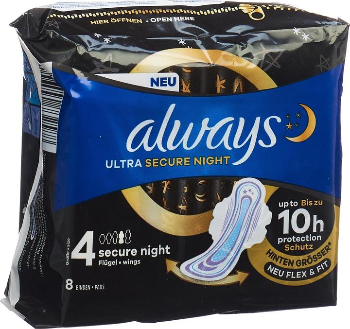 Produktbild Always Ultra Secure Night (8 x, Damenbinden)