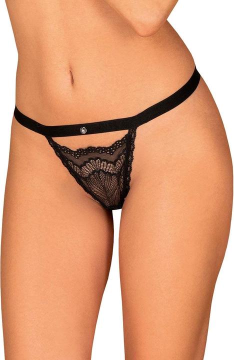 Obsessive Isabellia Sexy Lace Thong - Black (L, XL)