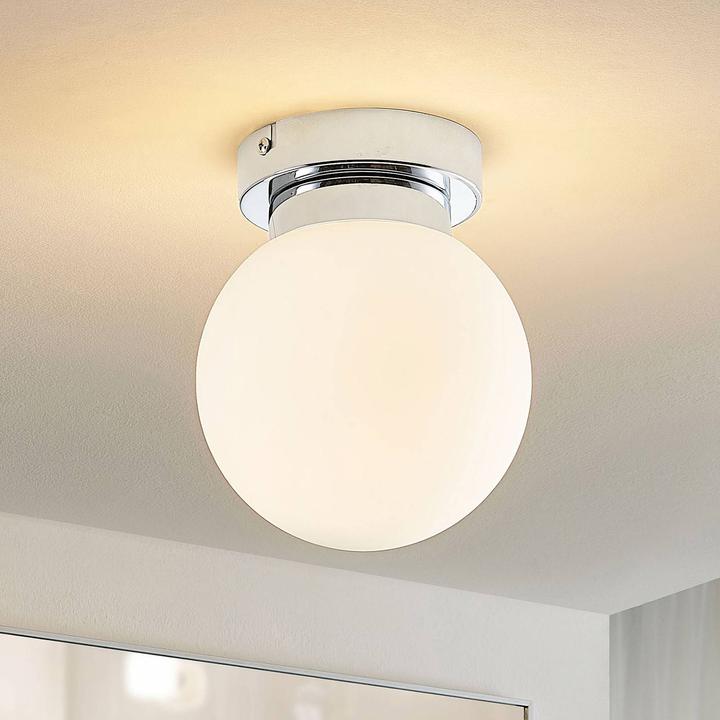 Actual product image Lindby Tavino ceiling light, ball shade, chrome (E14)