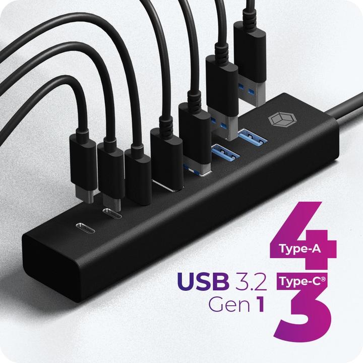 Actual product image Icy Box IB-HUB1737-C3 (USB-C, 7 Ports)