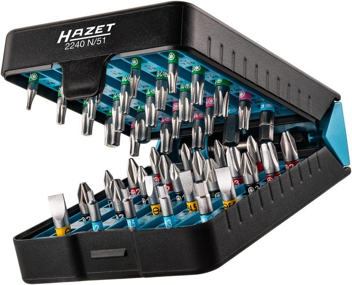 Actual product image HAZET Screwdriver bit set 2240N/51 ∙ Hexagon, solid 6.3 (1/4 inches) ∙ Pozidriv profile PZ, Cross r… (6.3 mm)
