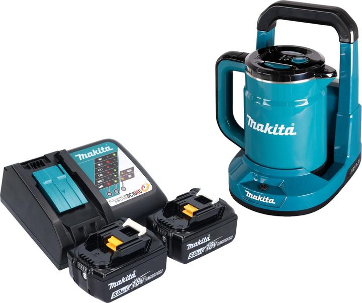 Produktbild Makita DKT 360 RT2 Akku Wasserkocher 36 V ( 2x 18 V ) 0,8 L + 2x Akku 5,0 Ah + Ladegerät (0.80 l)