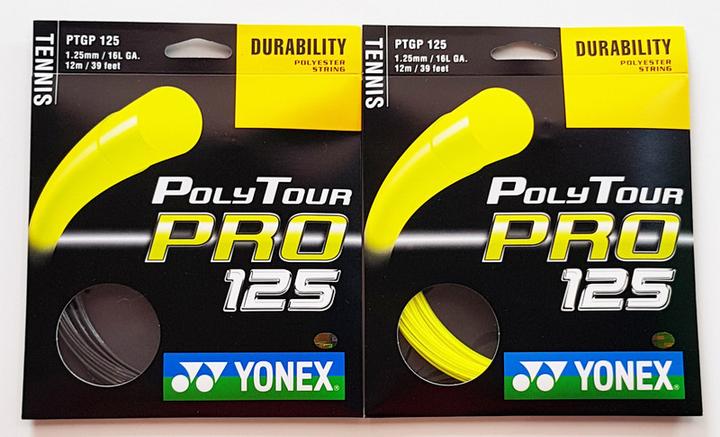 Yonex TPTGP125-12m-SET Poly Tour Pro 125 gelb, 1,25mm