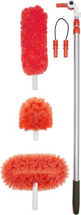 Actual product image OXO Extendable microfibre dust mop with various attachments. attachments