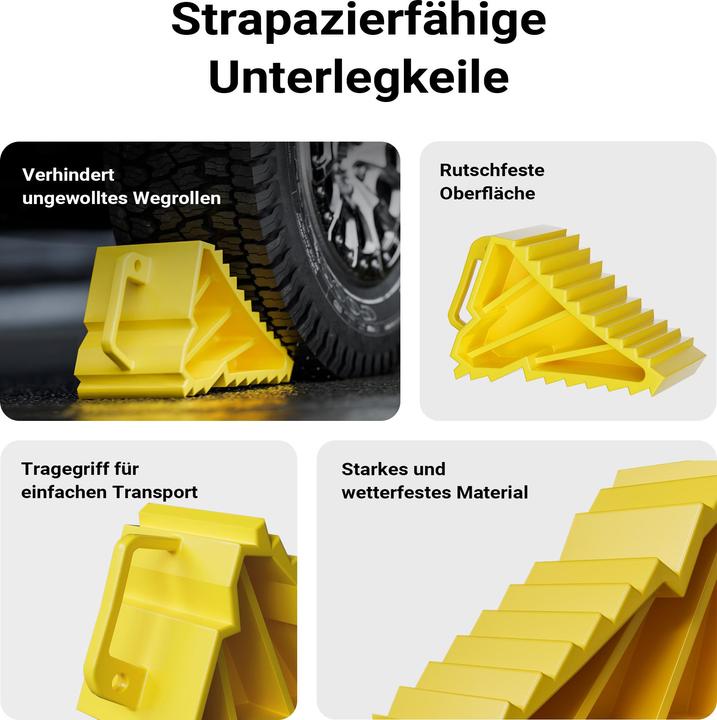 Actual product image Wiltec 2x wheel chocks 166x75x94mm Brake wedge 2t trailer camper brake shoe
