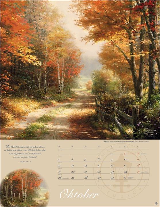 Image du produit Thomas Kinkade: Land im Licht Kalender 2026 (34 x 44 cm, Allemand)