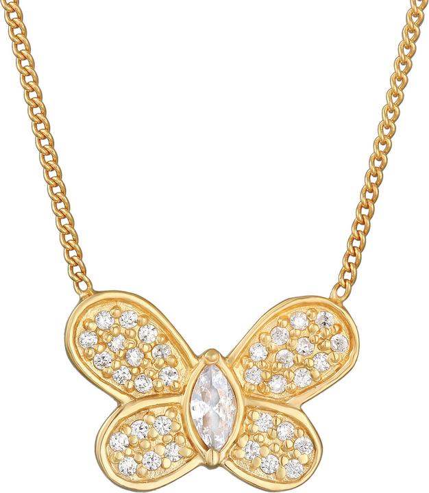 Elli Kristall Kette, Schmetterling (925er Sterling Silber, Zirkonia, 45 cm)