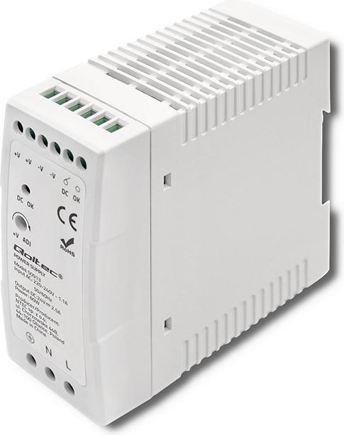 Produktbild Qoltec DIN-Schienen-Netzteil | 60W | 24V | 2 5 A | Weiss | Schlank (60 W)