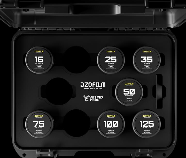 Produktbild Dzofilm Vespid Prime 7-Lens Kit (16 T2.8 + 25/35/50/75/100/125 T2.1) (Kopie)