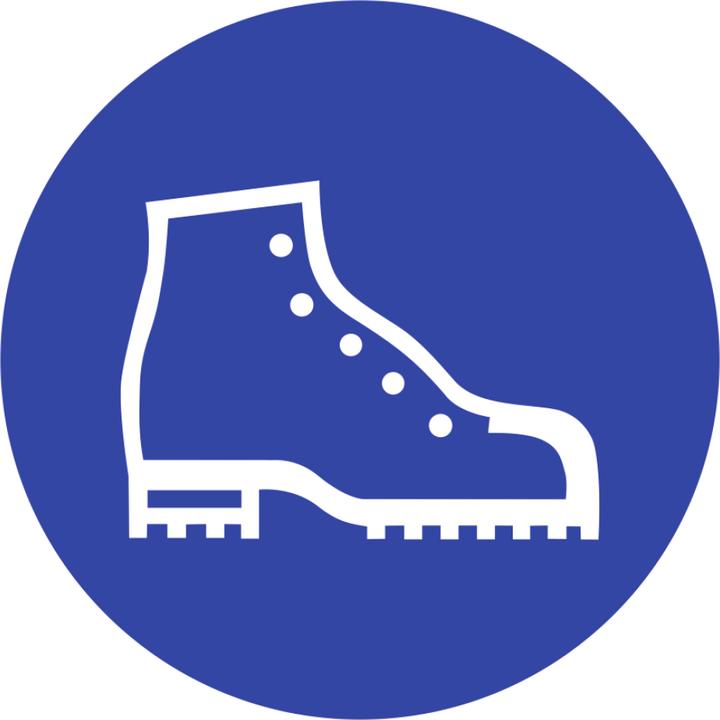 Immagine prodotto Moravia Cartello obbligatorio Utilizzare scarpe di sicurezza Foglio, Ø 200 mm