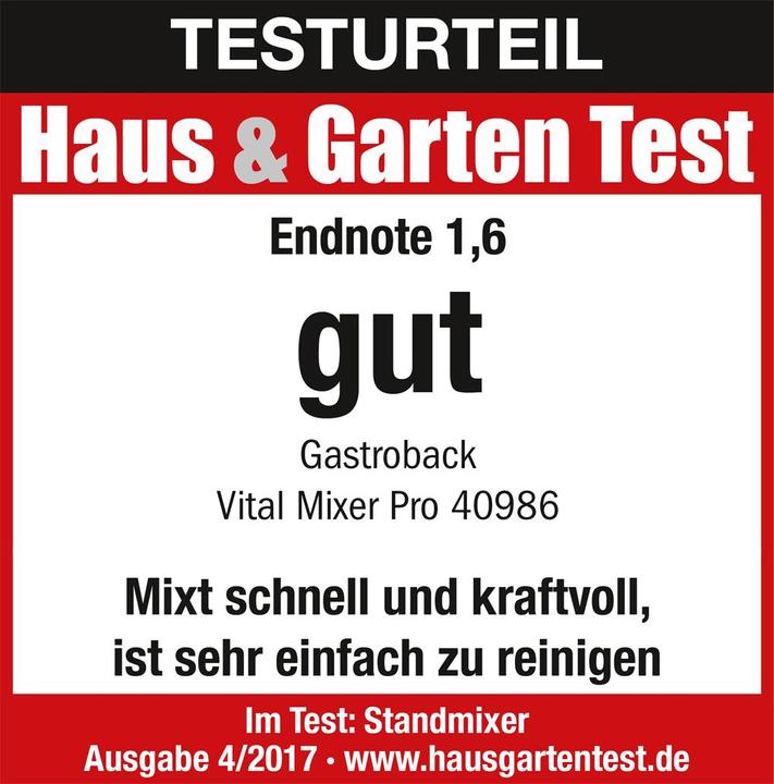 Produktbild Gastroback Vital Pro (CH-Stecker, 1000 W)