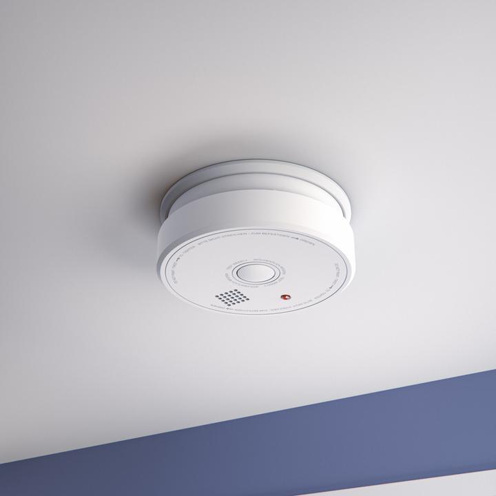 Actual product image Brandson Smoke detector, replaceable 9V block battery, Smoke Detector, LED, TÜV tested & EN14604 certified