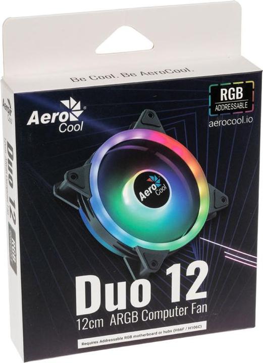 Actual product image AeroCool Duo 12 computer case fan 12 cm black (120 mm, 1 x)