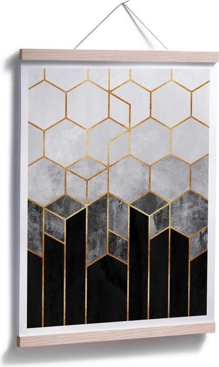 Produktbild Trenddeko Hexagone: Schwarz und Grau (40 x 50 cm)