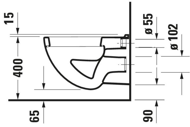 Produktbild Duravit Wand-WC D-CODE flach, 355x540mm HygieneGlaze weiss