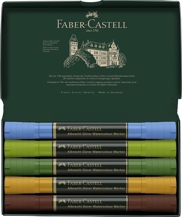 Produktbild Faber-Castell Wasserfarben Marker Albrecht Dürer 5er Etiu, Plein Air (Braun, 1 mm, 5 x)