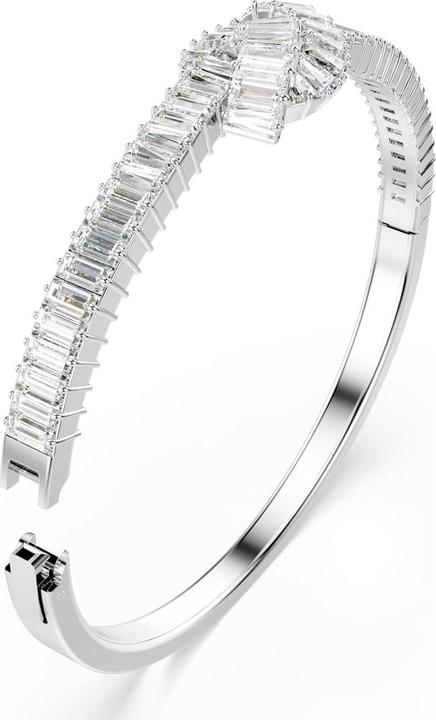 Immagine prodotto Swarovski Matrix Armreif Baguette Schliff Knoten Weiss Rhodiniert (16.50 cm, Metallo Swarovski)